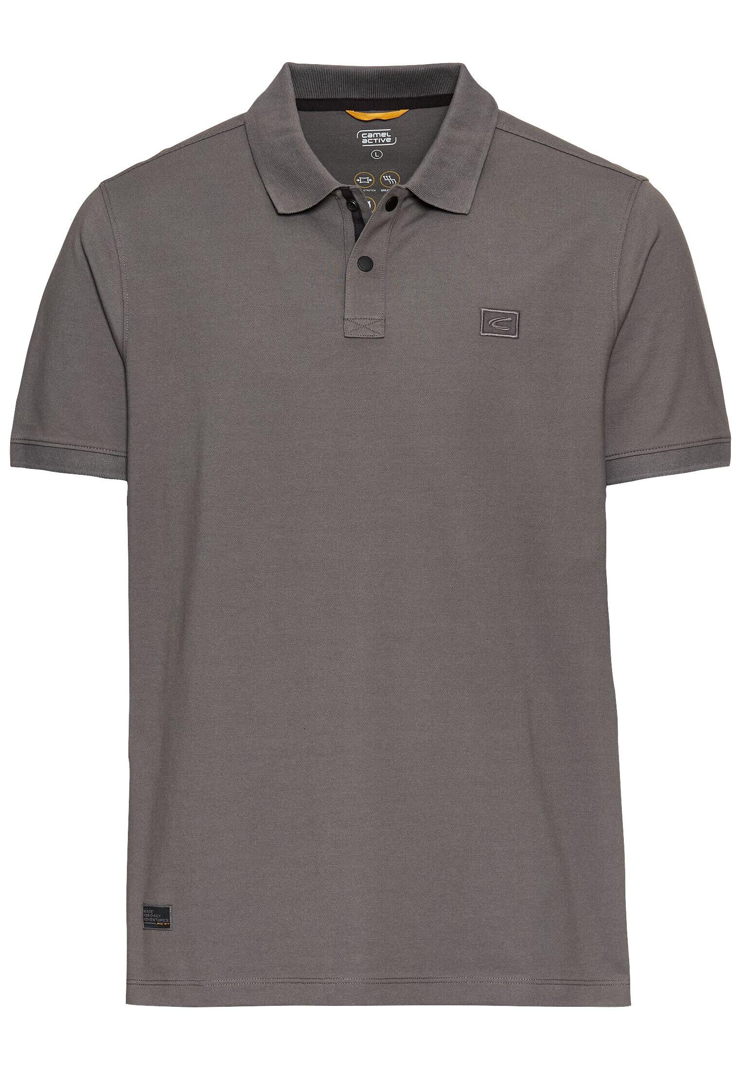 camel active - Kurzarm Poloshirt aus einem Baumwollmix thunderstorm - Gr. - XL von camel active