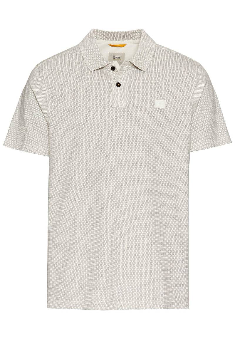camel active - Kurzarm Poloshirt aus reiner Baumwolle ecru - Gr. - L von camel active