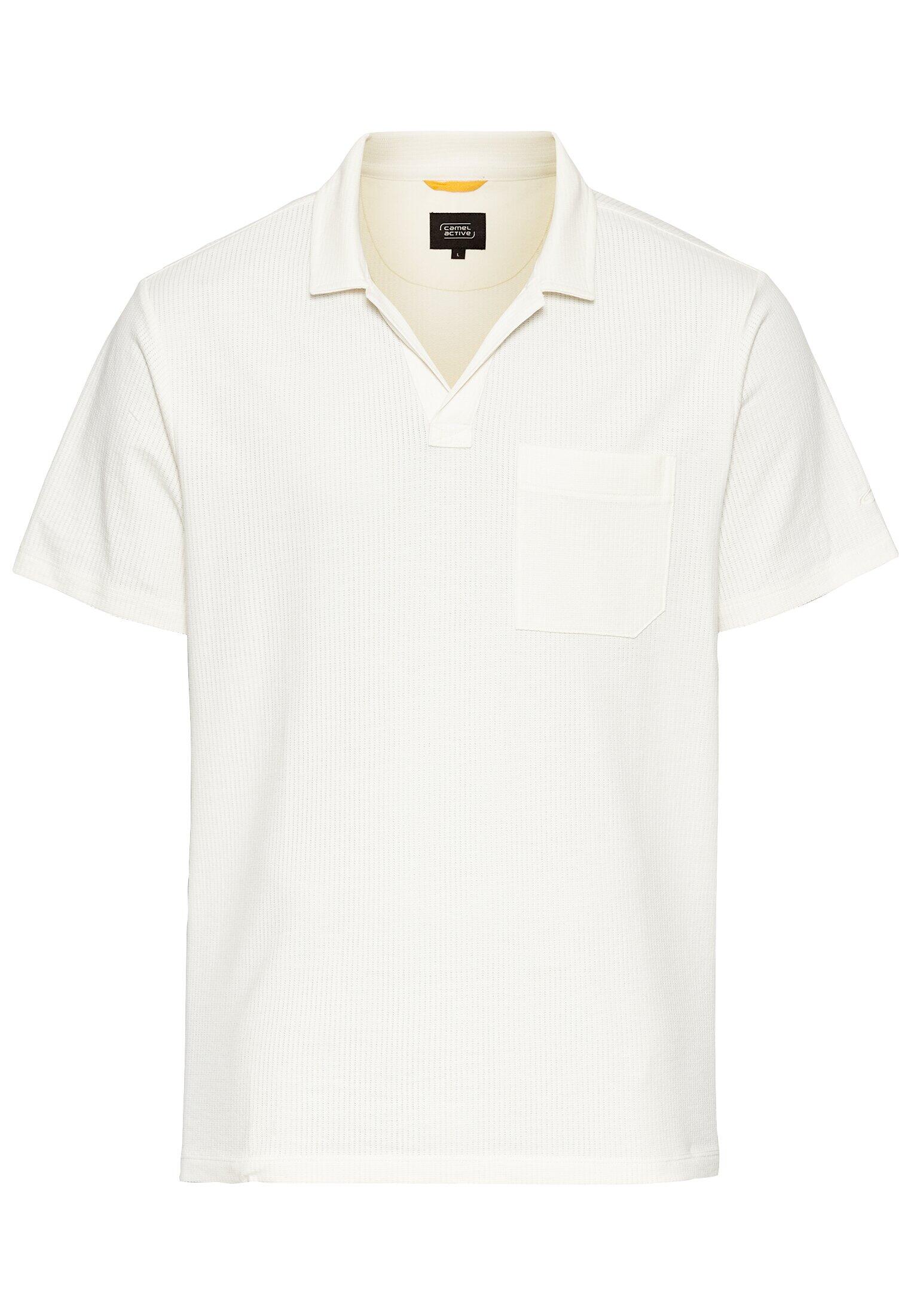 camel active - Kurzarm Poloshirt mit Brusttasche ecru - Gr. - L von camel active