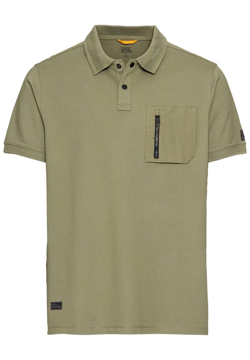 camel active - Kurzarm Poloshirt mit Cooling Effekt dusty khaki - Gr. - 3XL von camel active