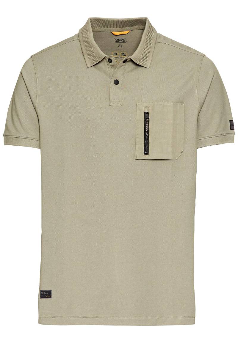 camel active - Kurzarm Poloshirt mit Cooling Effekt khaki - Gr. - 3XL von camel active