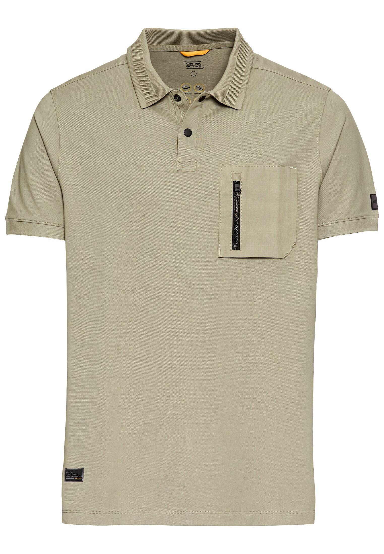 camel active - Kurzarm Poloshirt mit Cooling Effekt khaki - Gr. - L von camel active