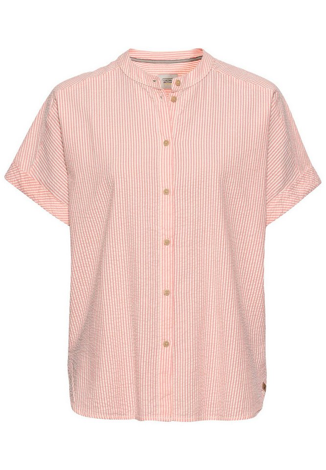 camel active Kurzarmbluse aus leichter Seersucker-Baumwolle Halbarm von camel active