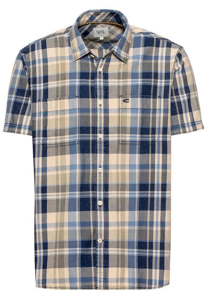 camel active Kurzarmhemd Kurzarm Hemd aus reiner Baumwolle von camel active