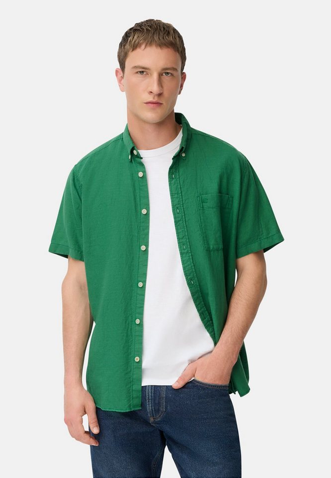 camel active Kurzarmhemd aus Leinen-Baumwoll-Mix Kurzarm Button-Down Button-Down von camel active
