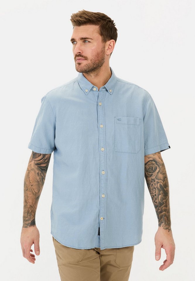 camel active Kurzarmhemd aus einem Baumwoll-Leinenmix Kurzarm Button-Down Button-Down camel active Kurzarmhemd aus einem Baumwoll-Leinenmix Kurzarm Button-Down Button-Down von camel active