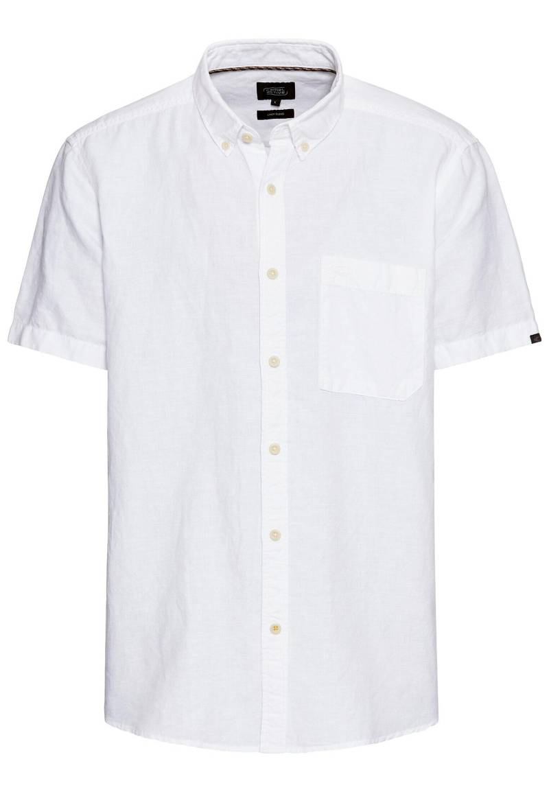 camel active - Kurzarmhemd aus einem Baumwoll-Leinenmix white - Gr. - XXL von camel active