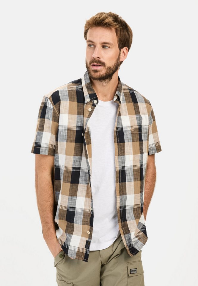 camel active Kurzarmhemd aus reiner Baumwolle Kurzarm Button-Down Button-Down von camel active