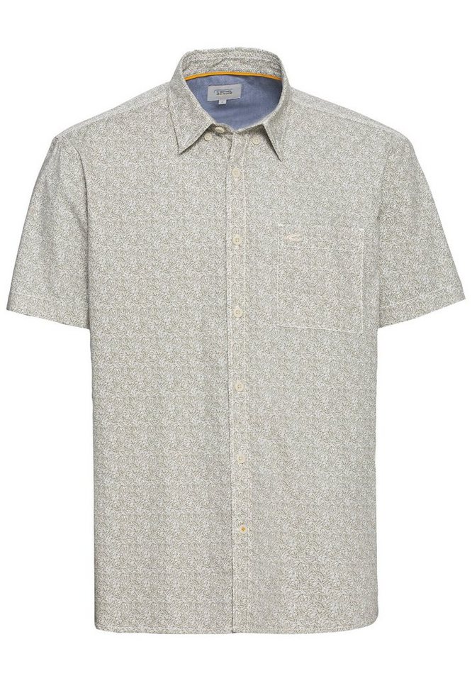 camel active Kurzarmhemd camel active Herren Halbarm Hemd Blätter kurzarm grün (1-tlg) von camel active