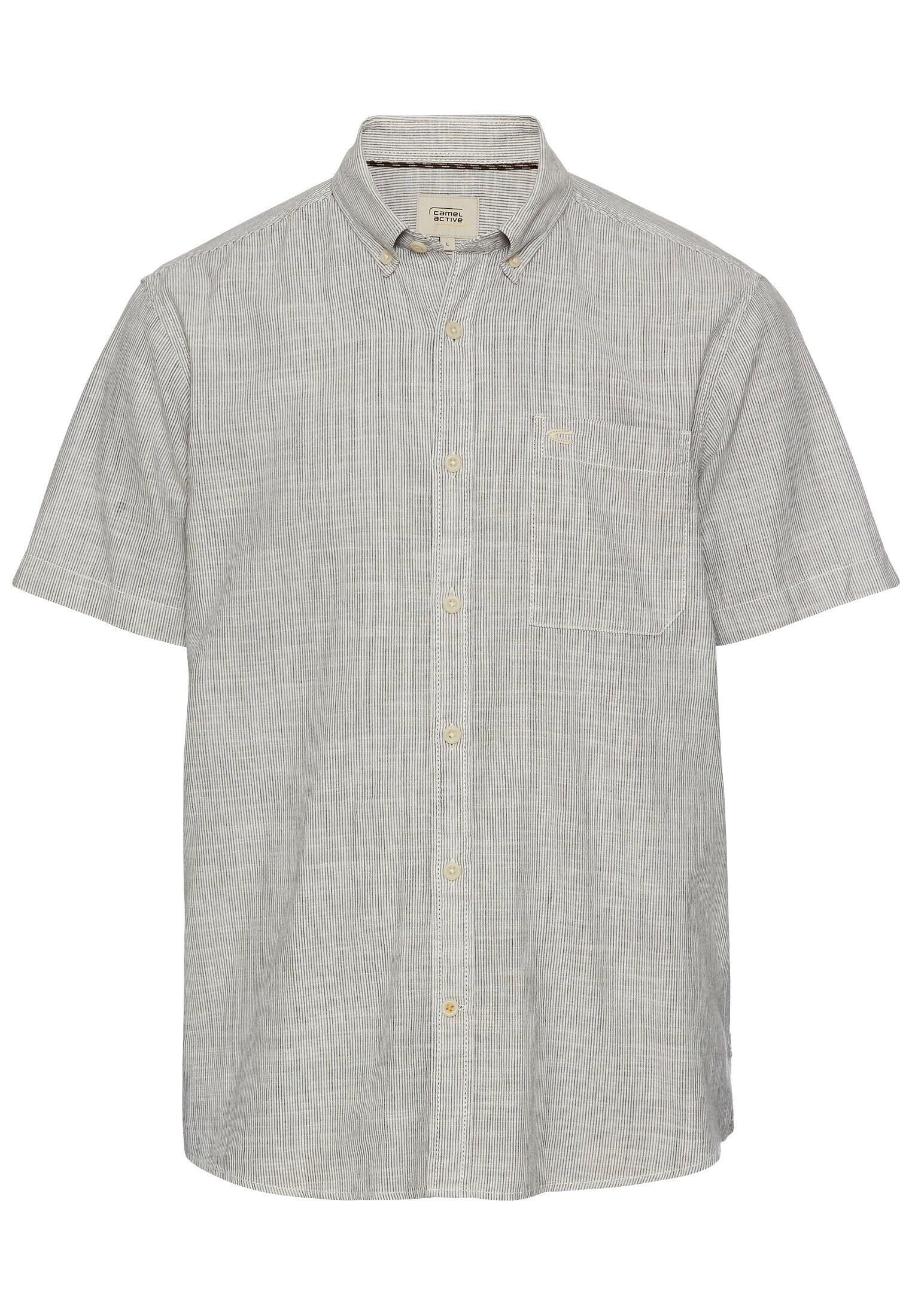 camel active - Kurzarmhemd mit Strukturmuster ecru - Gr. - 3XL von camel active
