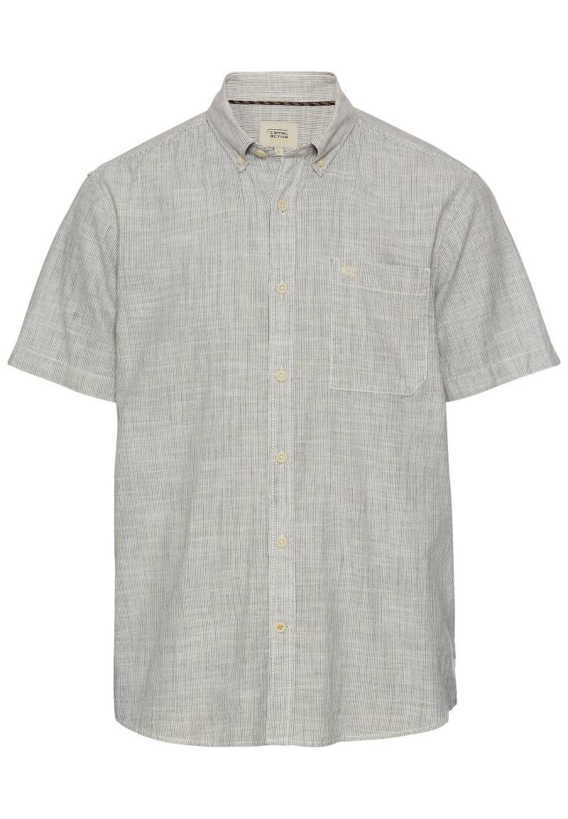 camel active - Kurzarmhemd mit Strukturmuster ecru - Gr. - XL von camel active