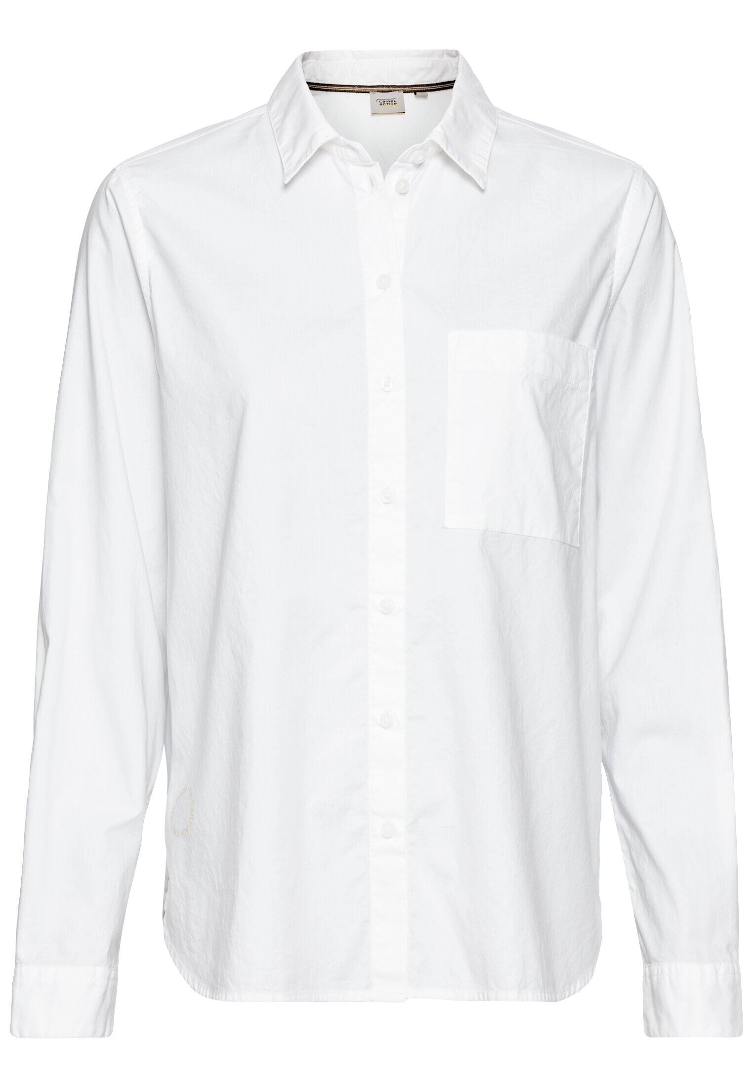 camel active - Langarm Bluse aus reiner Baumwolle milk white - Gr. - XS von camel active
