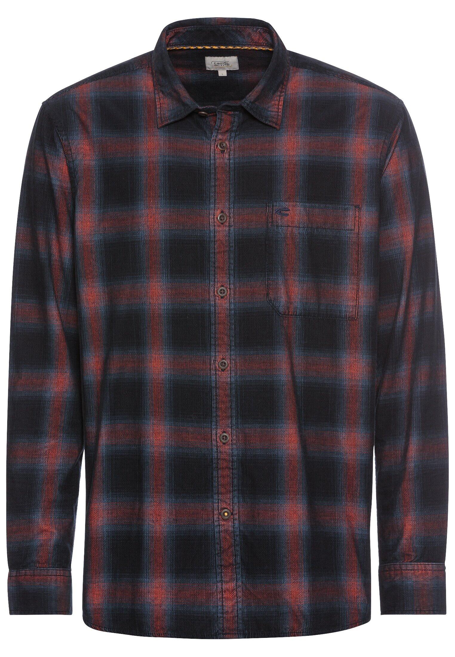 camel active - Langarm Hemd aus reiner Baumwolle brick red - Gr. - M von camel active