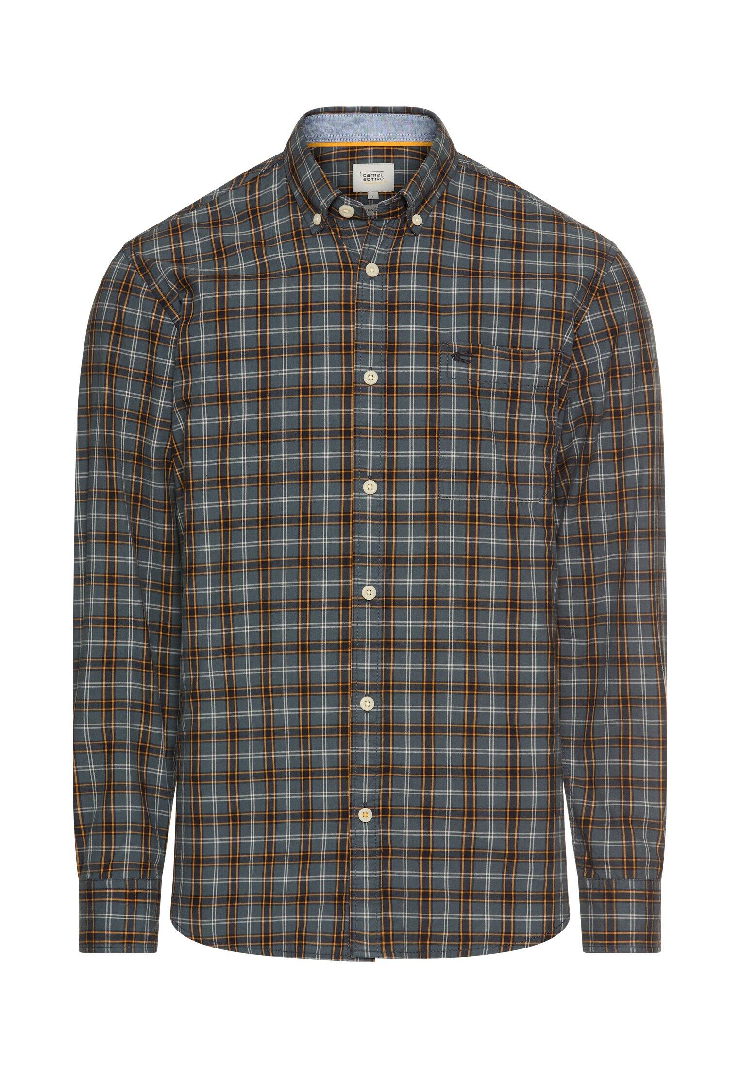 camel active - Langarm Hemd aus reiner Baumwolle burned yellow - Gr. - 3XL von camel active