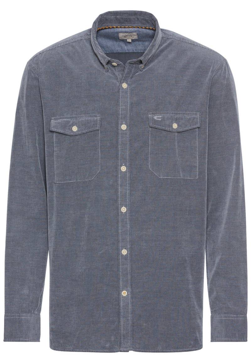 camel active - Langarm Hemd in Regular Fit aus Cord denim blue - Gr. - M von camel active