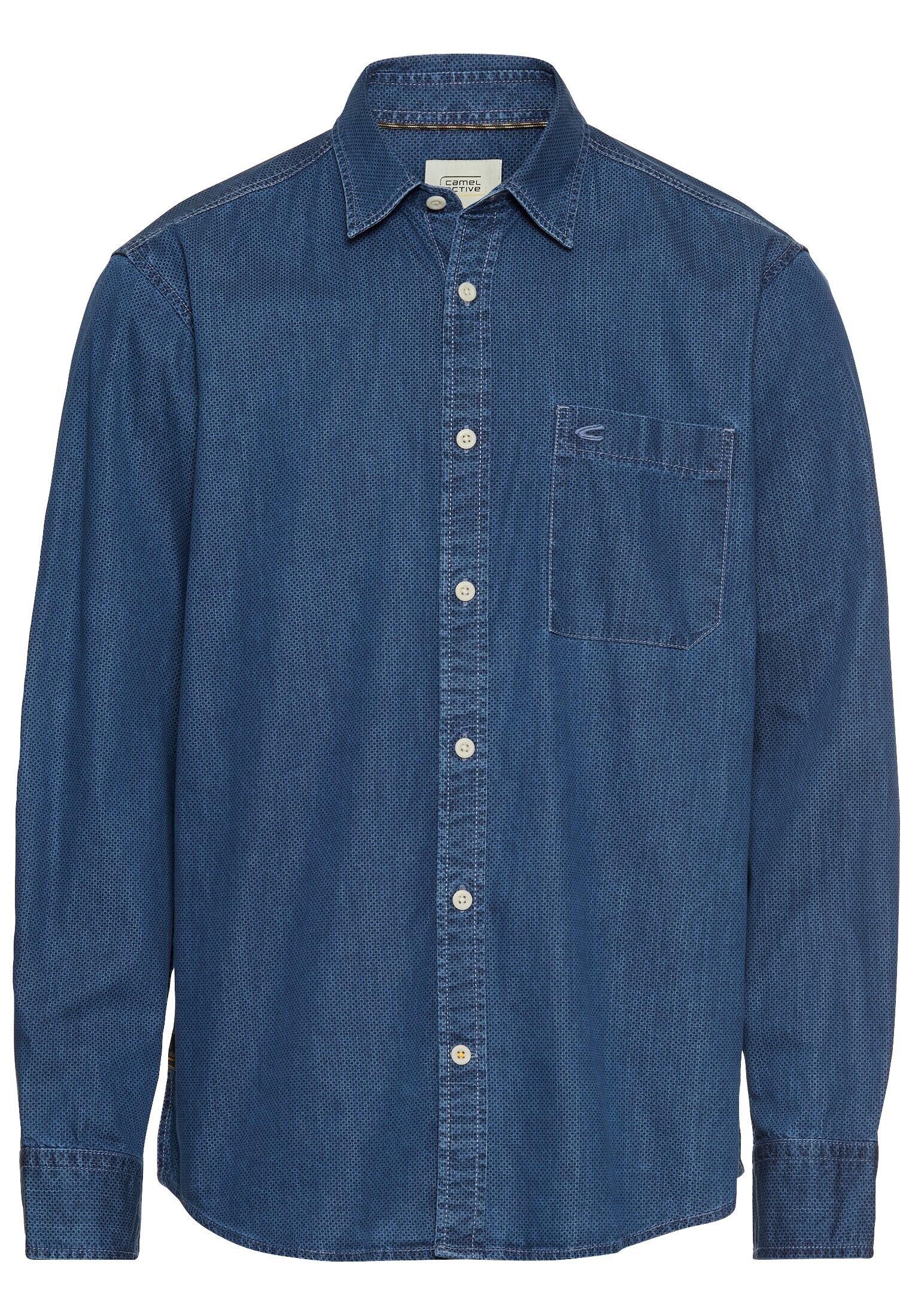 camel active - Langarm Hemd mit Allover-Print dark navy - Gr. - XL von camel active