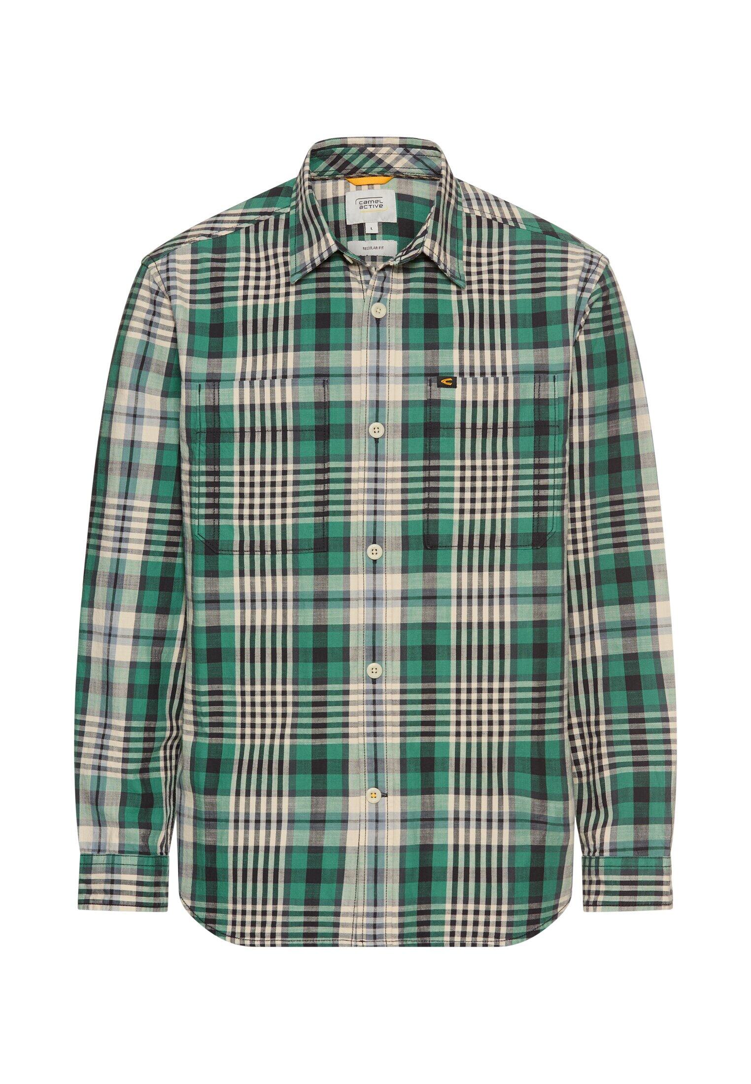 camel active - Langarm Hemd mit Kentkragen und Brusttaschen fir green - Gr. - XL von camel active