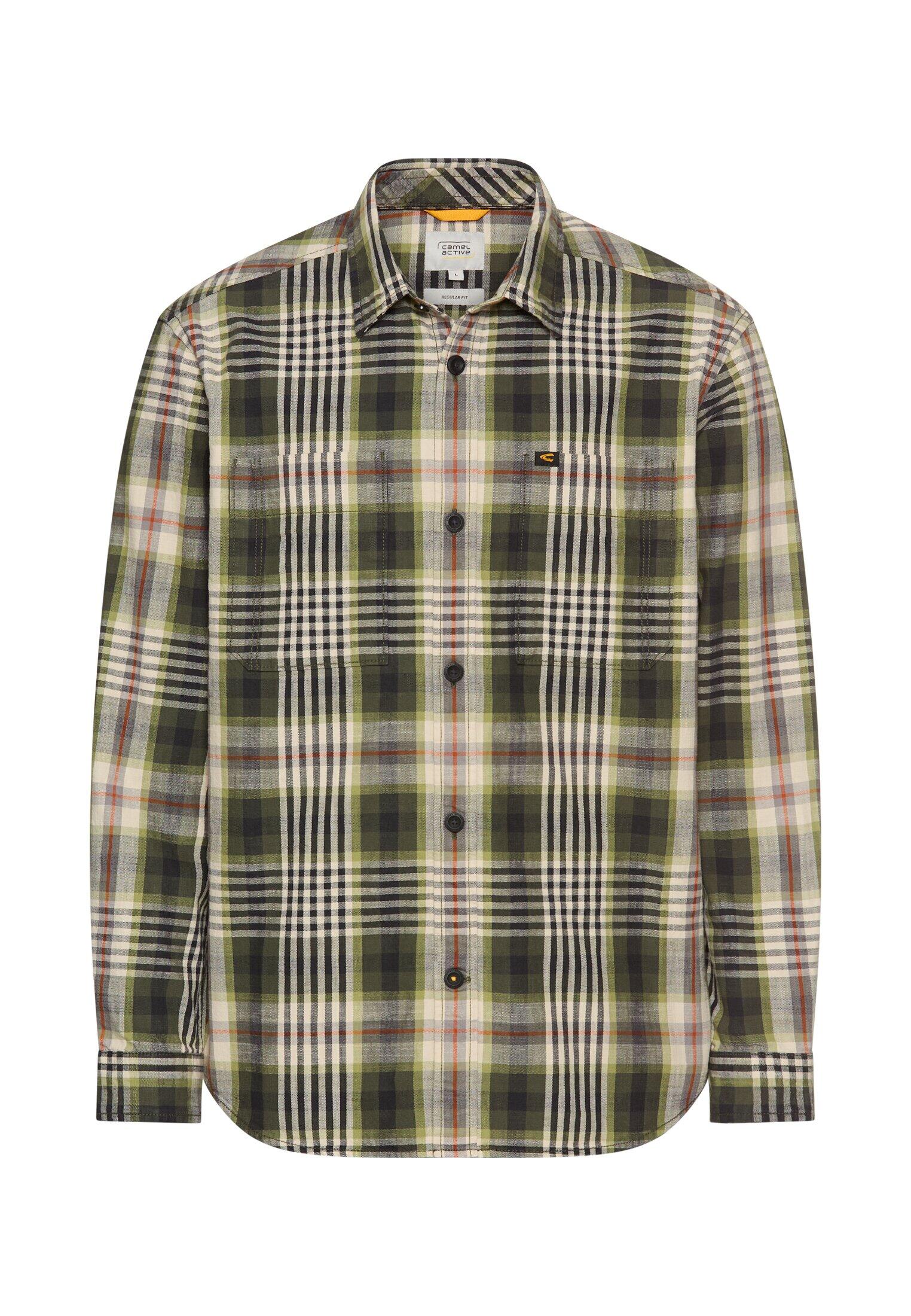camel active - Langarm Hemd mit Kentkragen und Brusttaschen mossstone - Gr. - 5XL von camel active