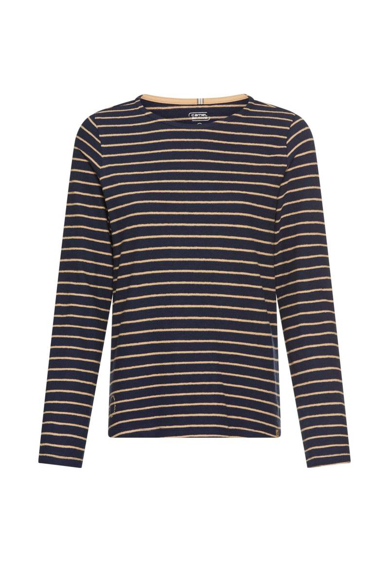 camel active - Langarm-T-Shirt aus Bio-Baumwolle ink blue stripes - Gr. - S von camel active