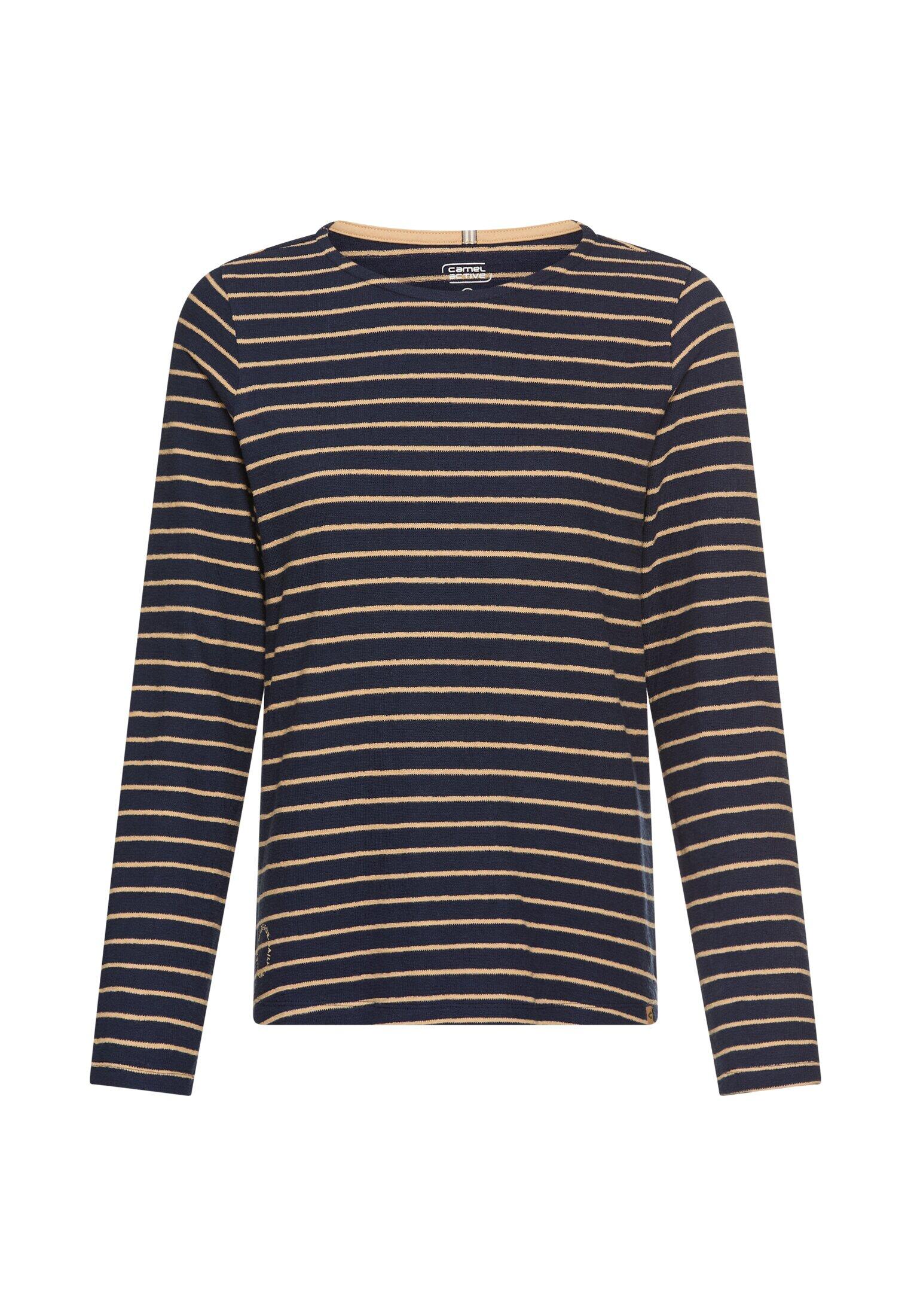 camel active - Langarm-T-Shirt aus Bio-Baumwolle ink blue stripes - Gr. - XL von camel active