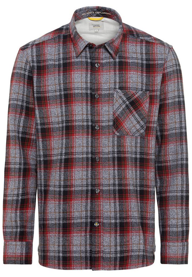 camel active Langarmhemd Flanell Karohemd aus reiner Baumwolle von camel active