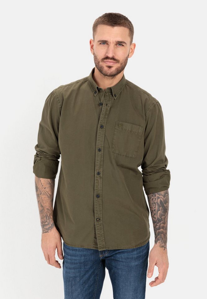camel active Langarmhemd aus reiner Baumwolle Button-Down von camel active
