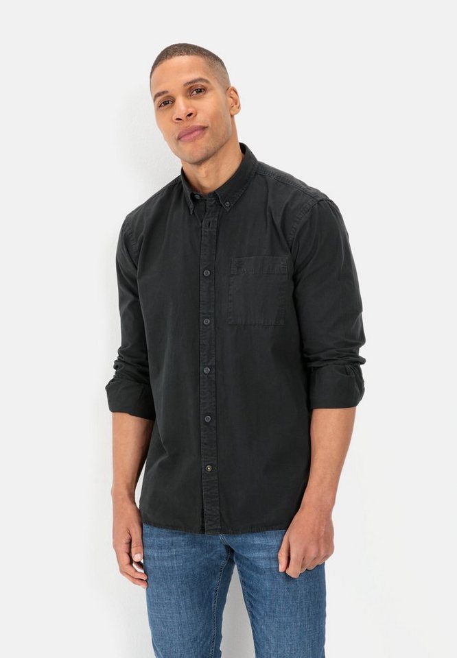 camel active Langarmhemd aus reiner Baumwolle Button-Down von camel active