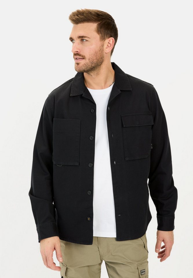 camel active Hemdjacke aus reiner Baumwolle Langarm Hemdblusenkragen Markenlogo von camel active