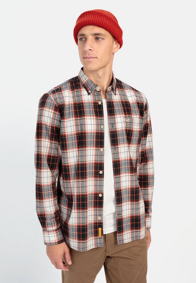 camel active Langarmhemd im Karomuster aus reiner Baumwolle Button-Down von camel active