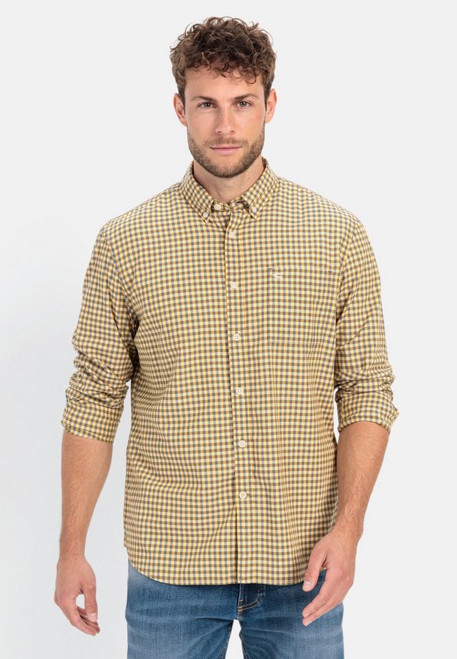 camel active Langarmhemd im Vichy-Karomuster Langarm Button-Down Button-Down von camel active