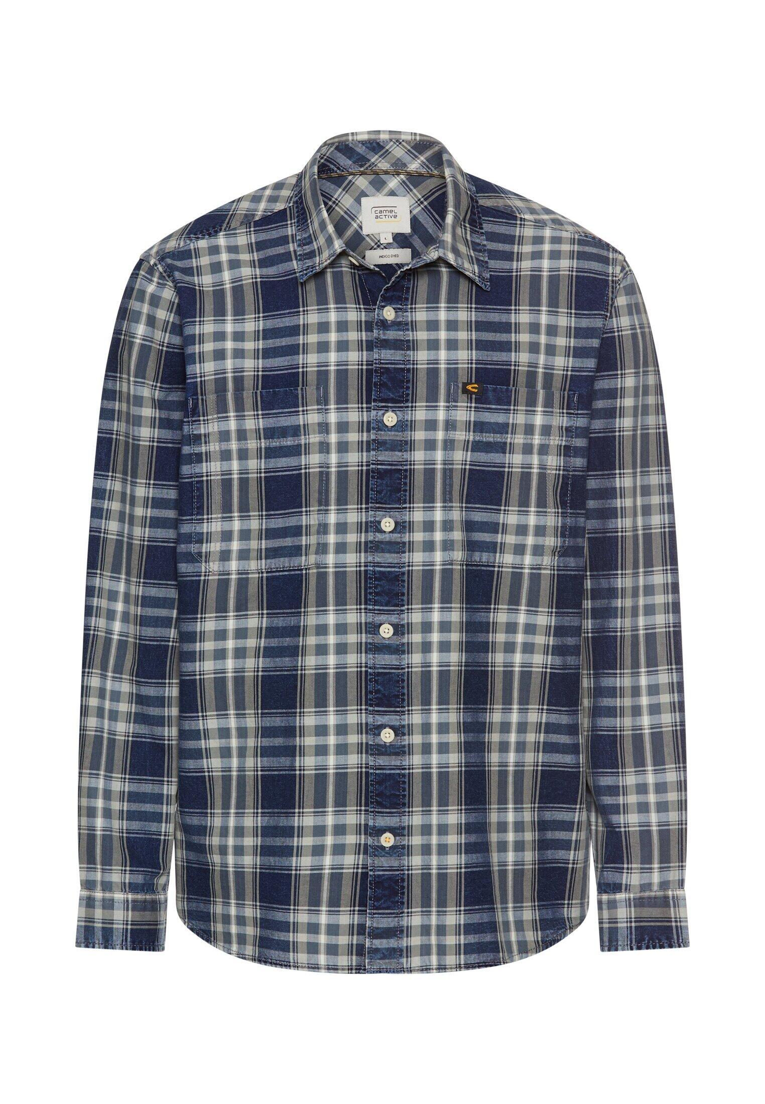 camel active - Langarmhemd mit Brusttaschen stone blue - Gr. - XXL von camel active