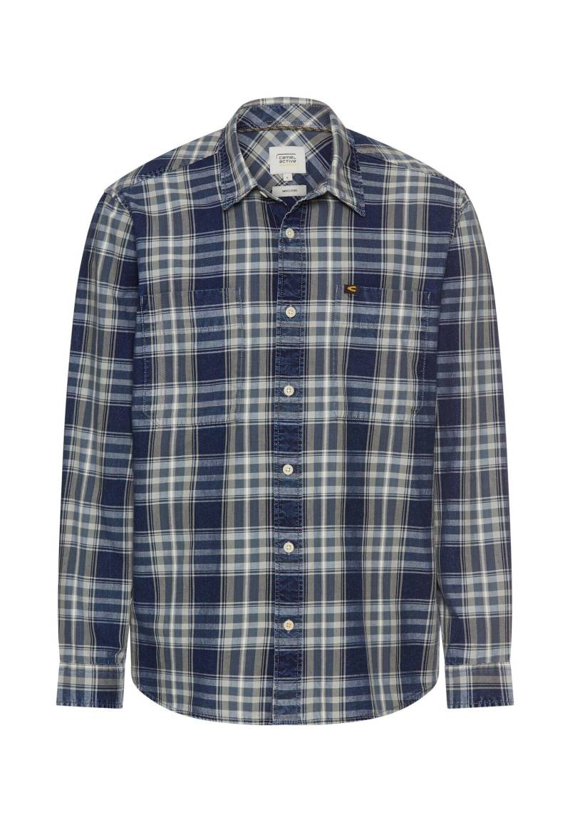 camel active - Langarmhemd mit Brusttaschen stone blue - Gr. - XXL von camel active