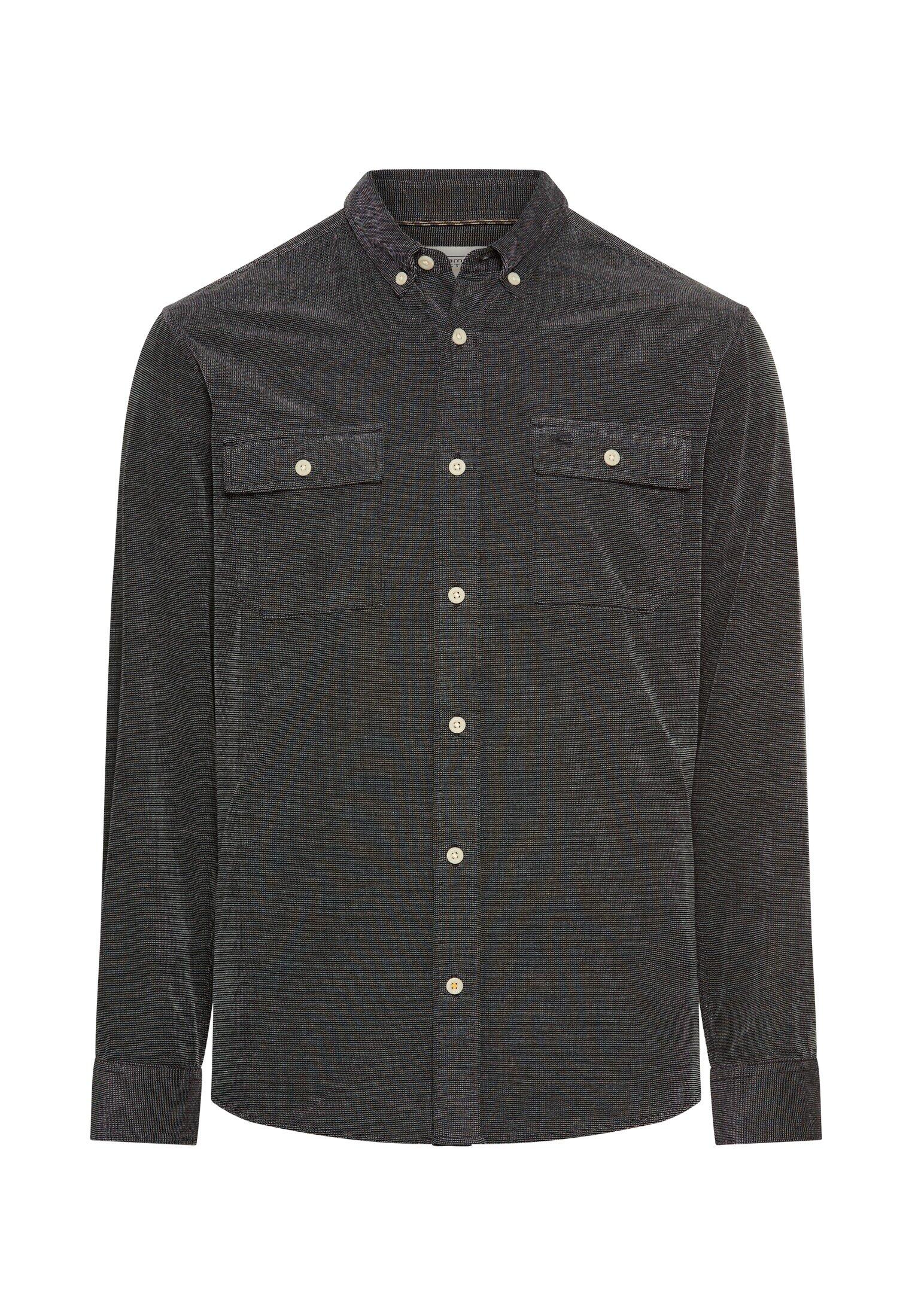 camel active - Langarmhemd mit aufgesetzten Taschen asphalt - Gr. - 3XL von camel active