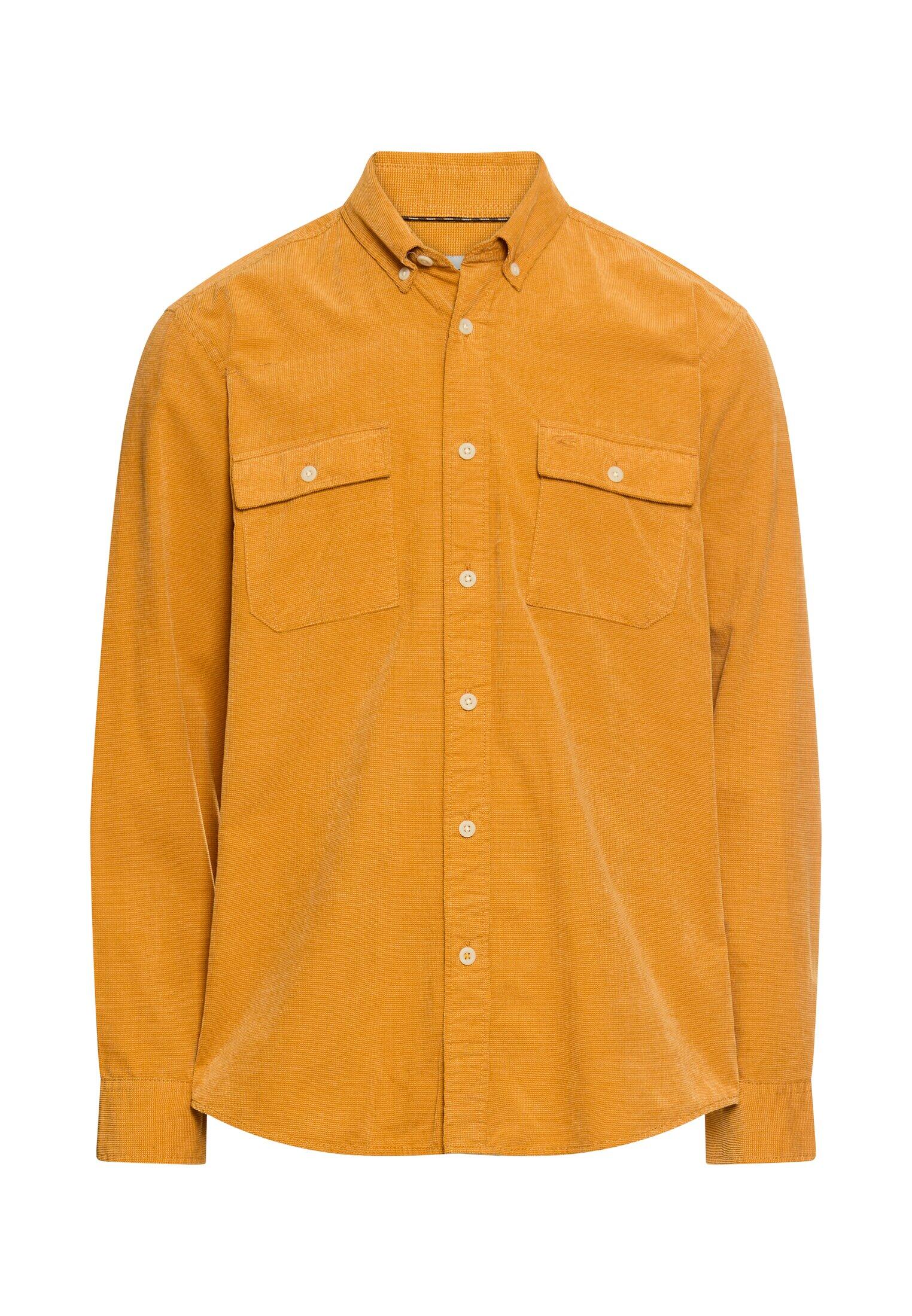 camel active - Langarmhemd mit aufgesetzten Taschen burned yellow - Gr. - L von camel active