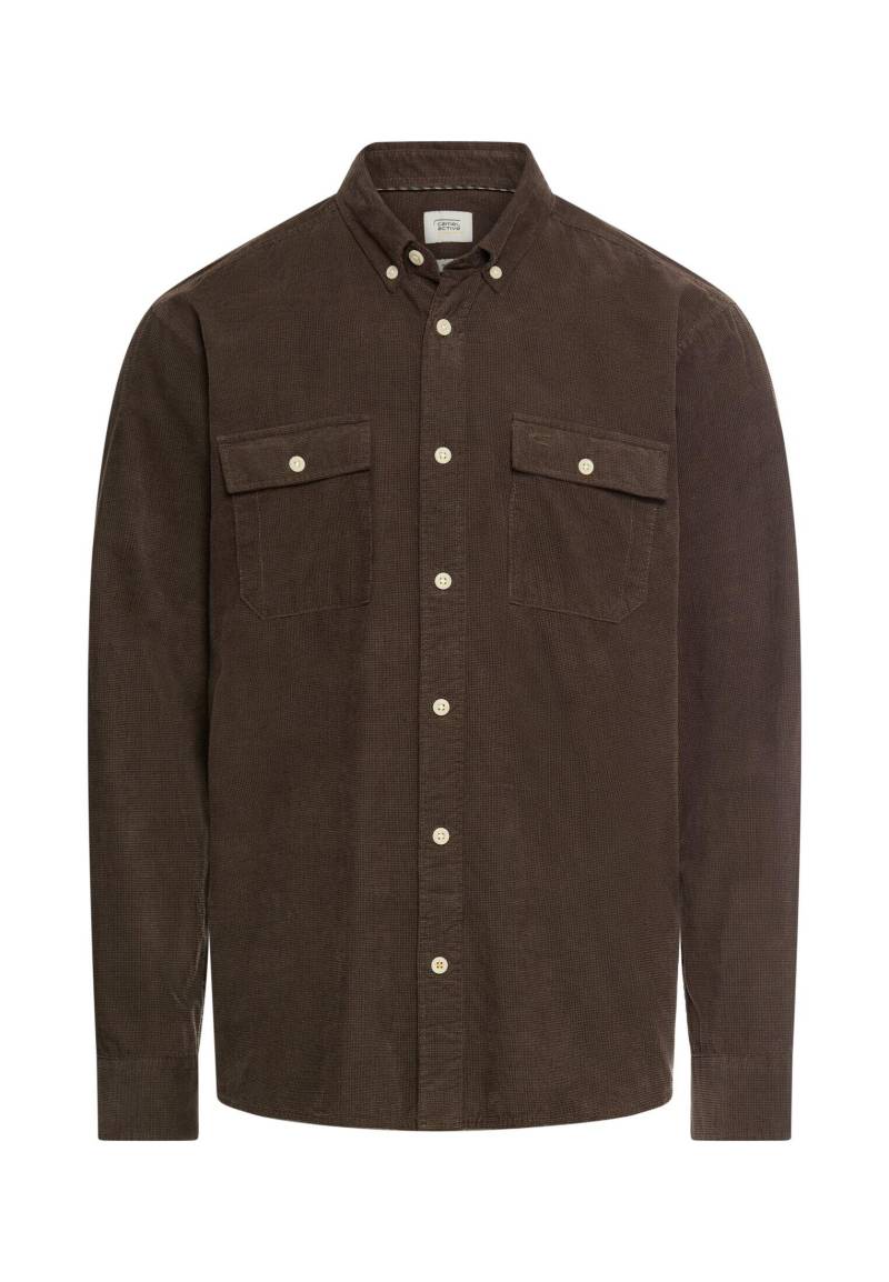 camel active - Langarmhemd mit aufgesetzten Taschen dark brown - Gr. - 3XL von camel active