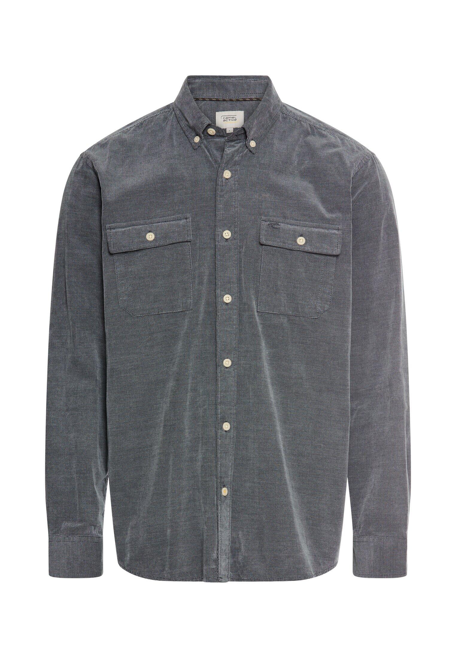 camel active - Langarmhemd mit aufgesetzten Taschen tinted blue - Gr. - XL von camel active