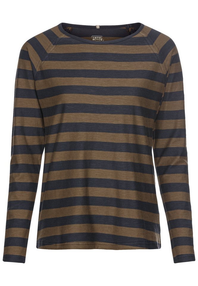 camel active Langarmshirt Streifenshirt aus reiner Baumwolle von camel active