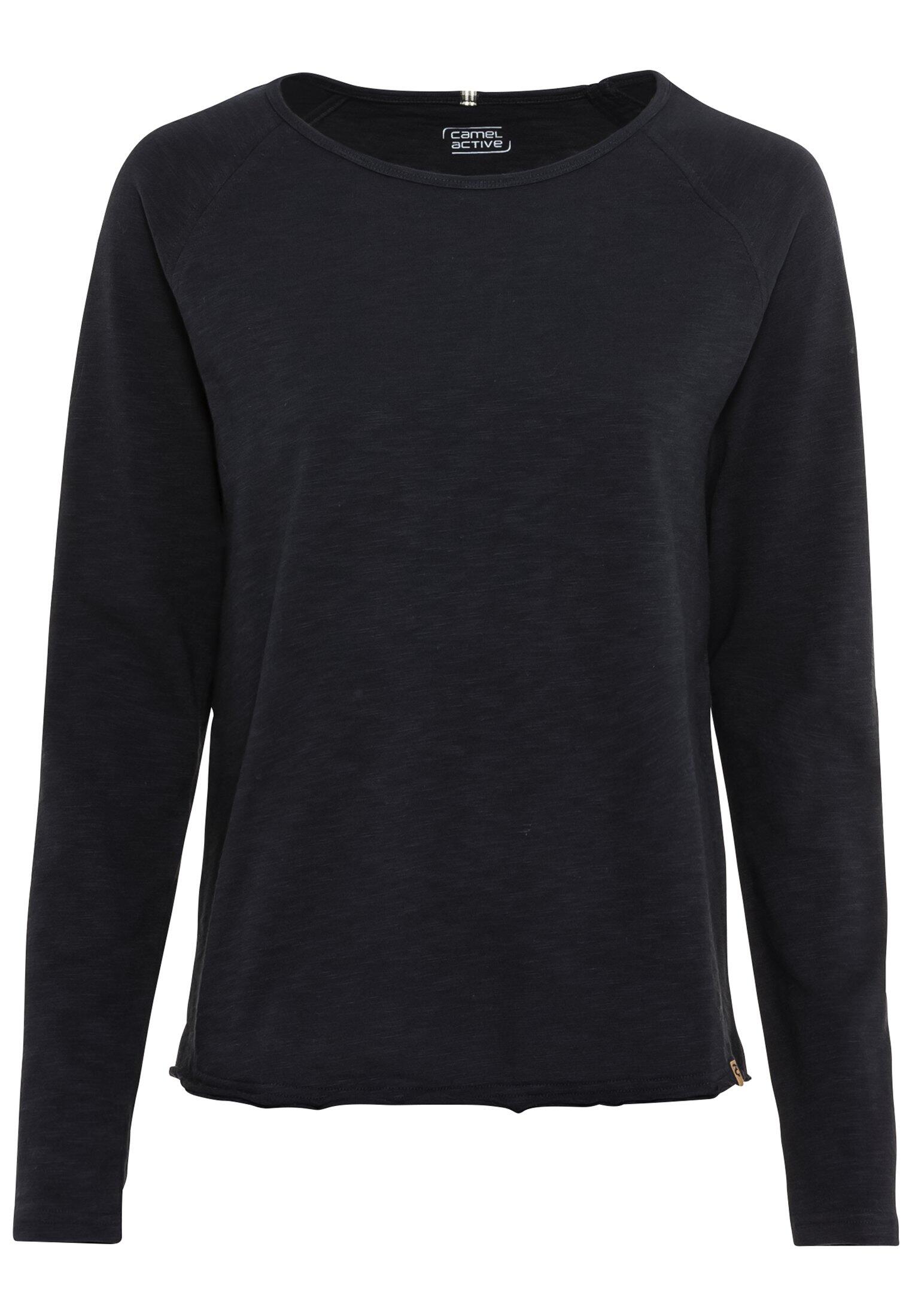 camel active - Langarmshirt aus reiner Baumwolle dark navy - Gr. - S von camel active