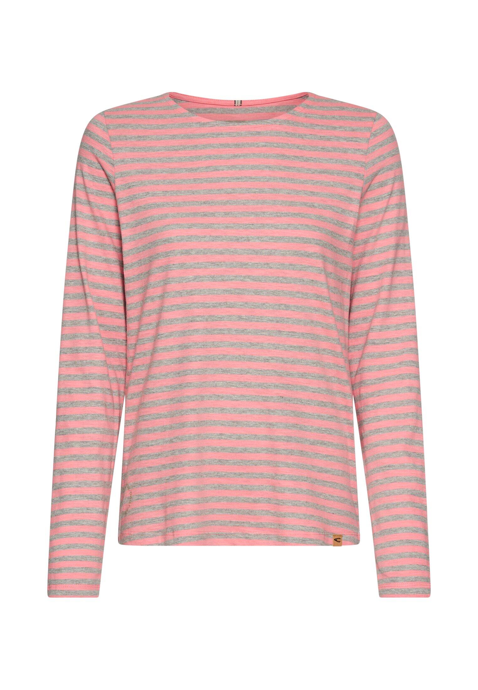 camel active - Langarmshirt aus reiner Baumwolle grey melange stripes - Gr. - XL von camel active