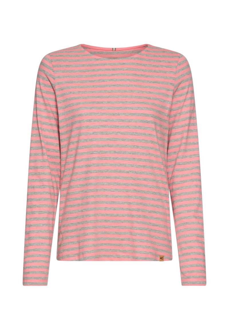 camel active - Langarmshirt aus reiner Baumwolle grey melange stripes - Gr. - XL von camel active