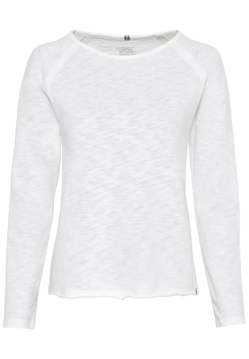 camel active - Langarmshirt aus reiner Baumwolle offwhite - Gr. - M von camel active