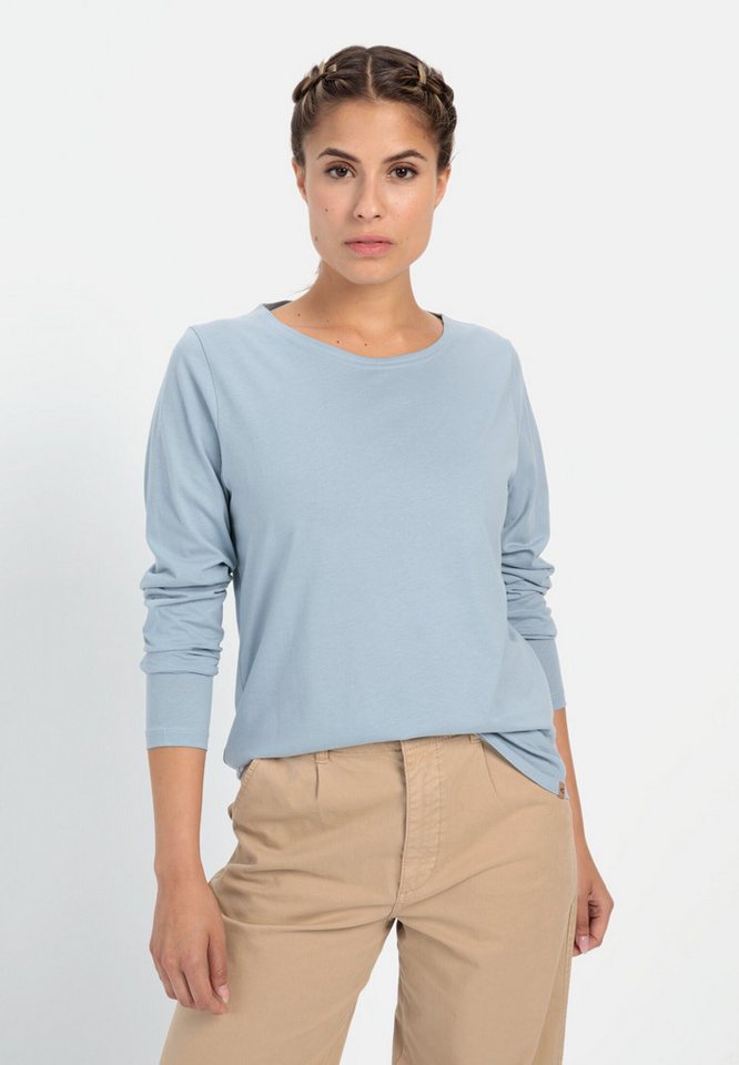 camel active Langarmshirt aus reiner Baumwolle Langarm Rundhals von camel active