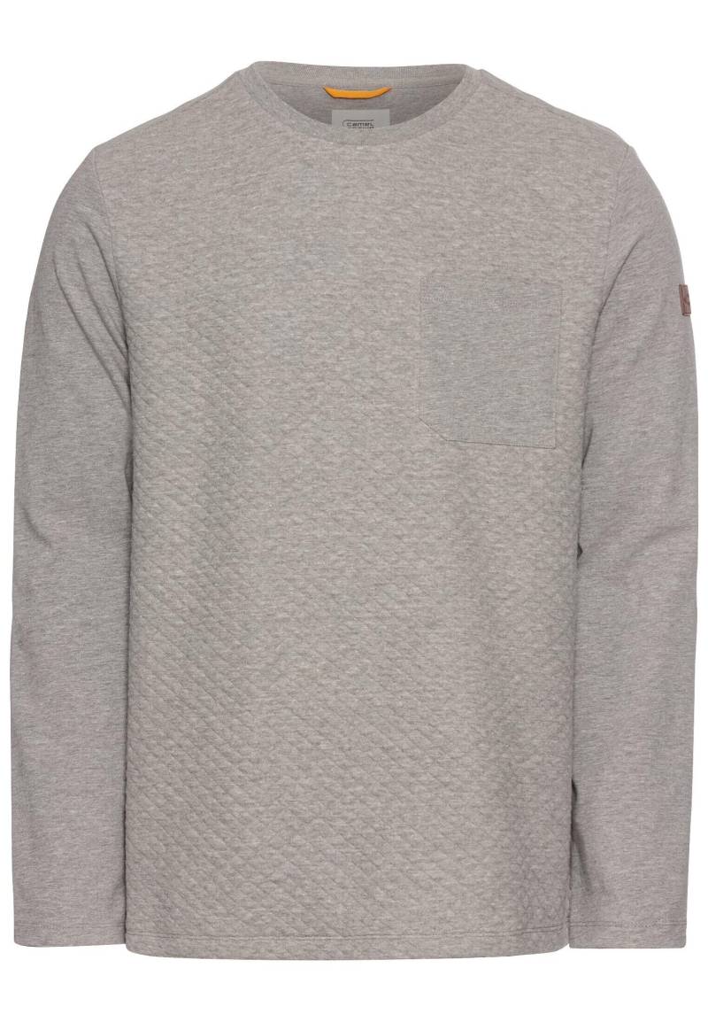 camel active - Langarmshirt mit Brusttasche stone gray - Gr. - L von camel active