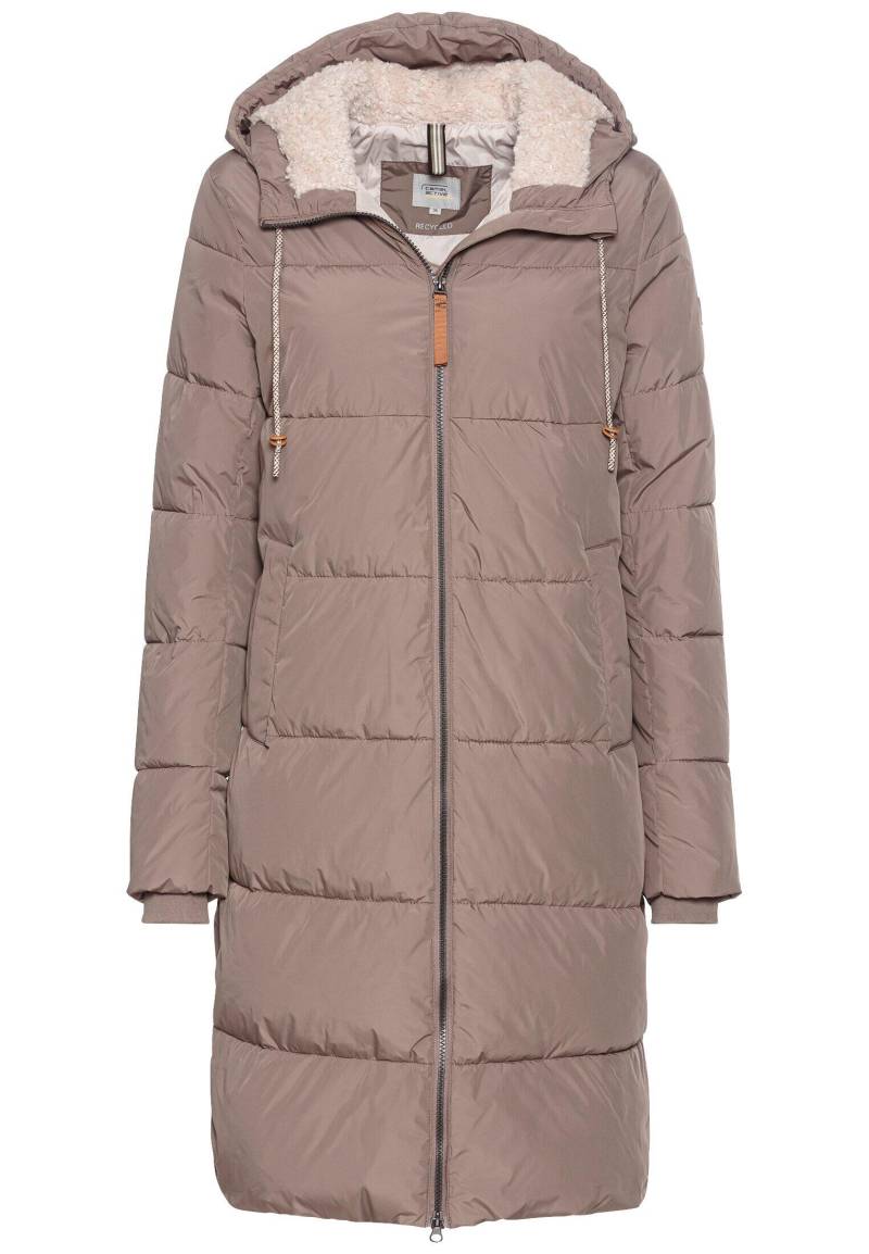 camel active - Langer Puffermantel mit gefütterter Kapuze walnut - Gr. - 46 von camel active