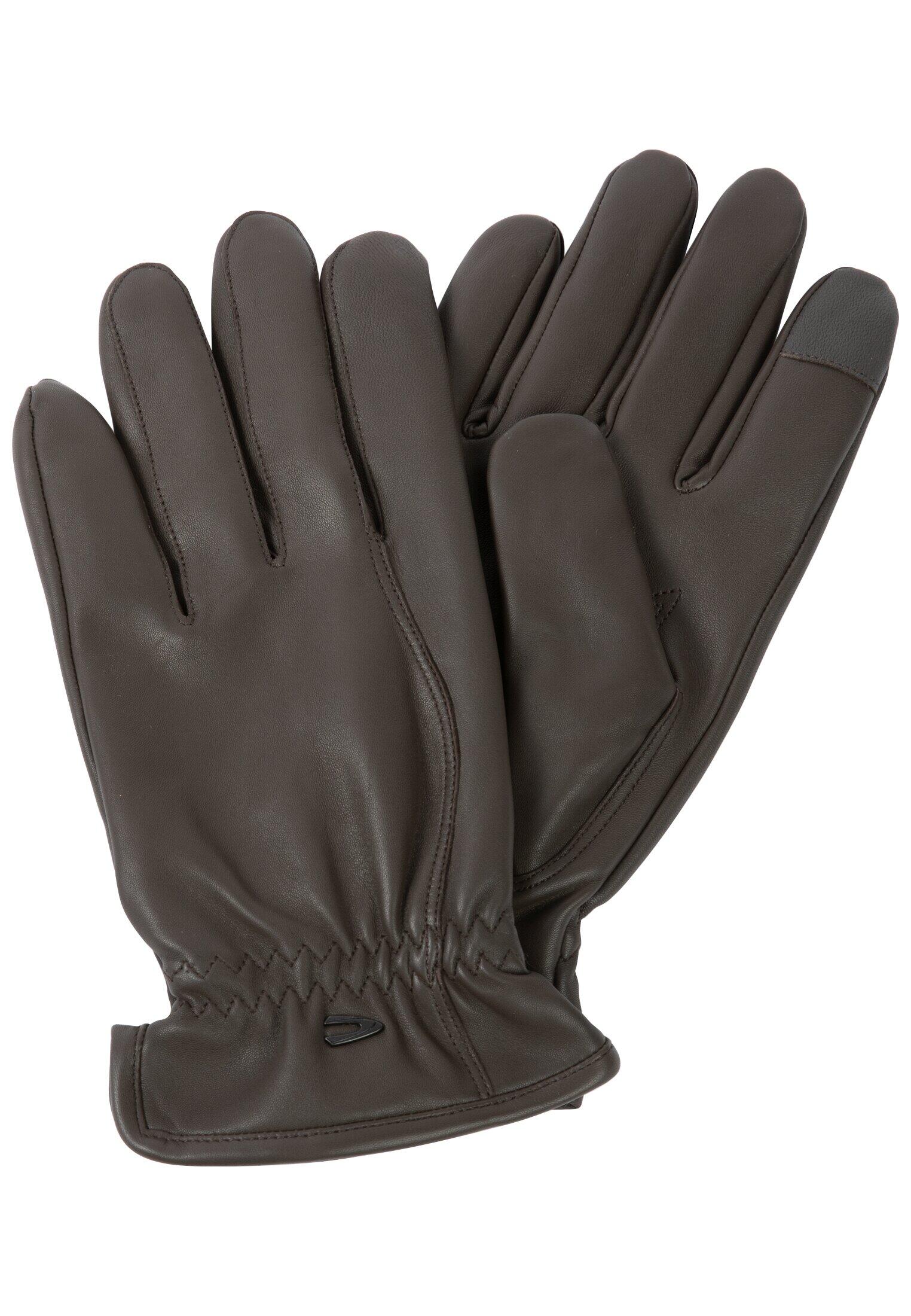 camel active - Lederhandschuhe mit Screen-Tab Funktion dark brown - Gr. - L von camel active