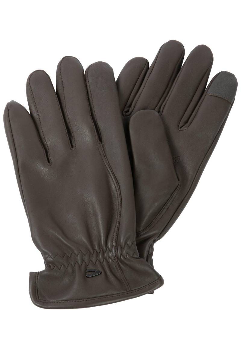 camel active - Lederhandschuhe mit Screen-Tab Funktion dark brown - Gr. - L von camel active