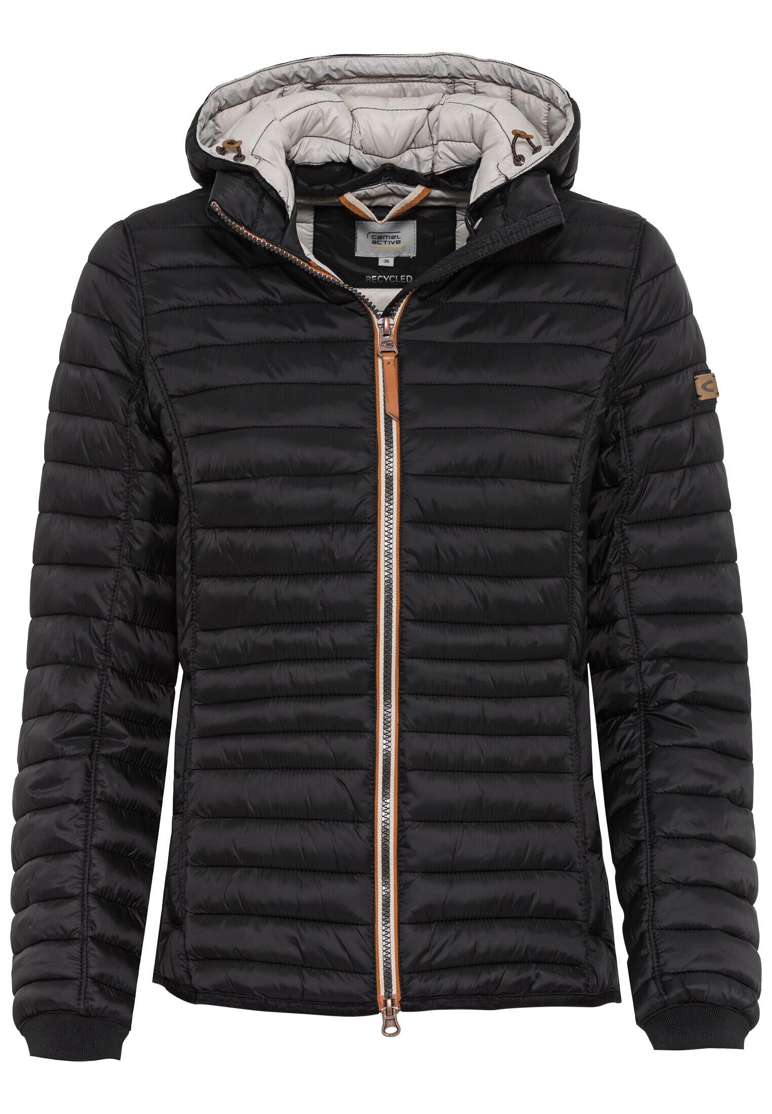 camel active - Leicht wattierte Steppjacke aus recyeltem Polyamid black - Gr. - 40 von camel active