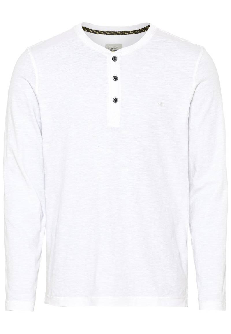 camel active - Leichtes Langarmshirt mit Henley Kragen aus Organic Cotton white - Gr. - M von camel active