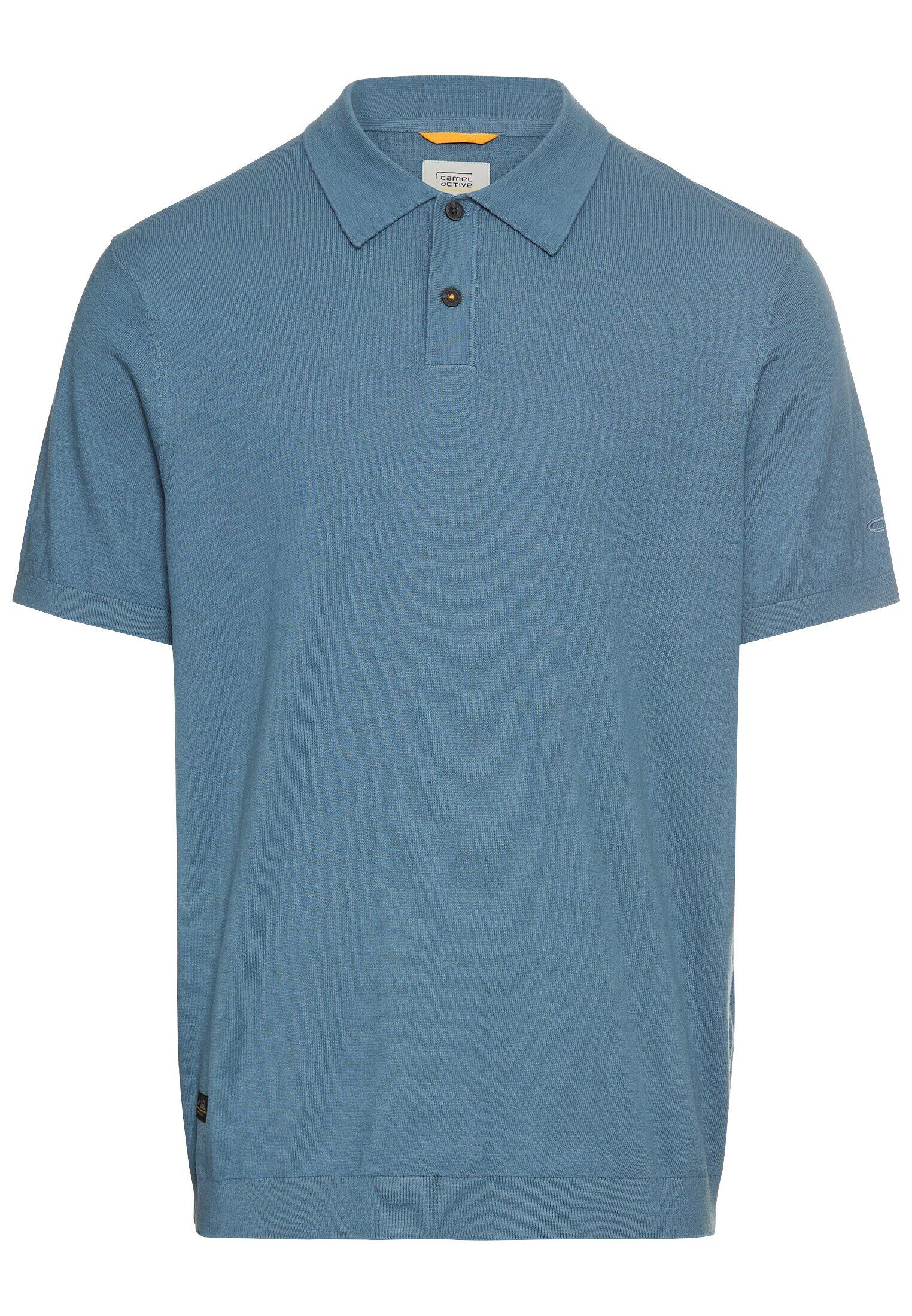 camel active - Leichtes Strick-Polo aus reiner Baumwolle stone blue - Gr. - 3XL von camel active