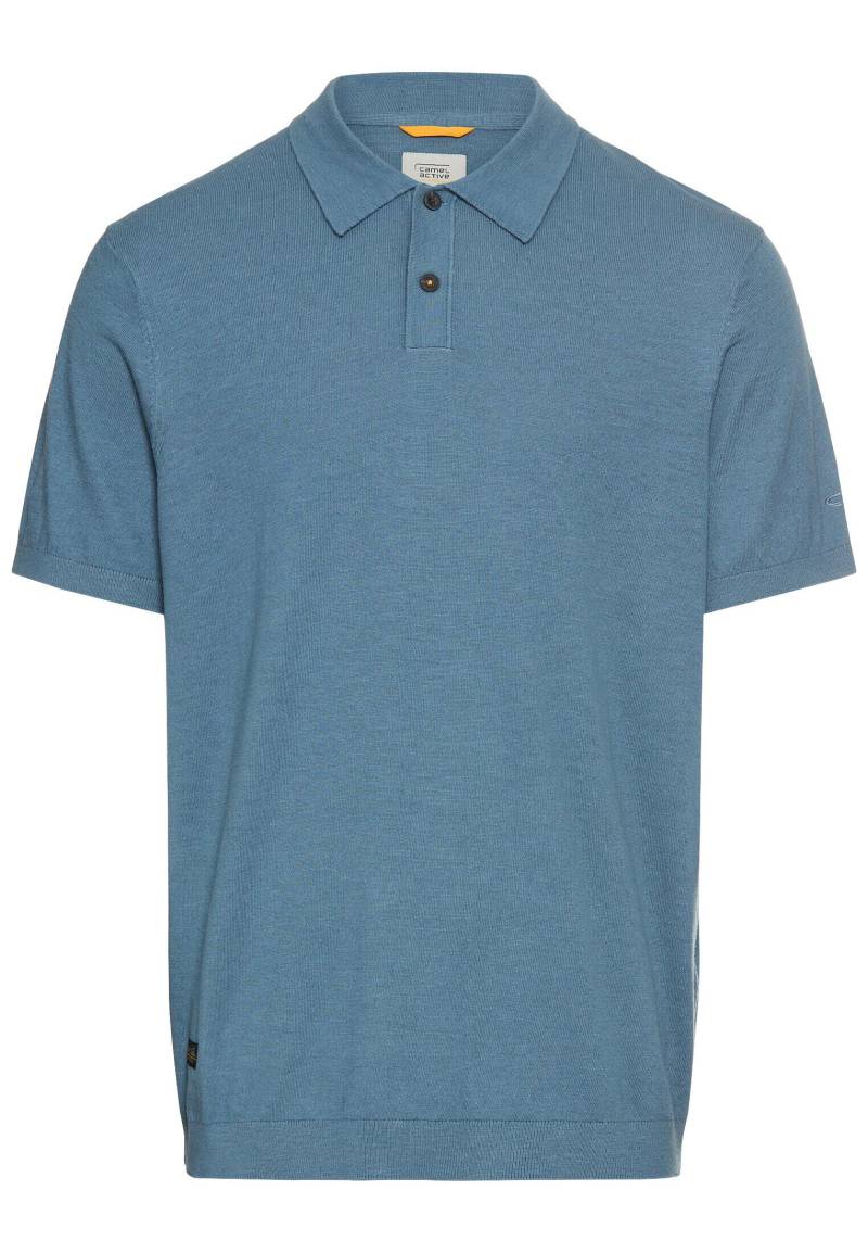 camel active - Leichtes Strick-Polo aus reiner Baumwolle stone blue - Gr. - 3XL von camel active
